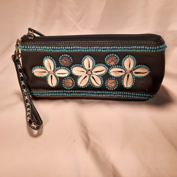 🥥🌴Isabella Fiore Seashell &  Coconut Baubles Wristlet / Makeup Bag - NWOT - Picture 5 of 6